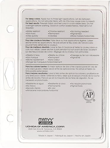 Miniatura 2 de Uchida UCH520-6A Juego de marcadores anchos primarios de tela, 6 piezas