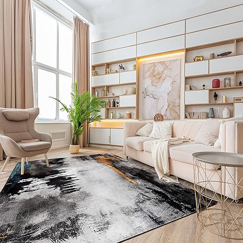 Miniatura 7 de JML Alfombra de área de 3 x 5 pies para sala de estar, alfombra lavable para dormitorio, suave, antideslizante, más gruesa, alfombra de área de pelo