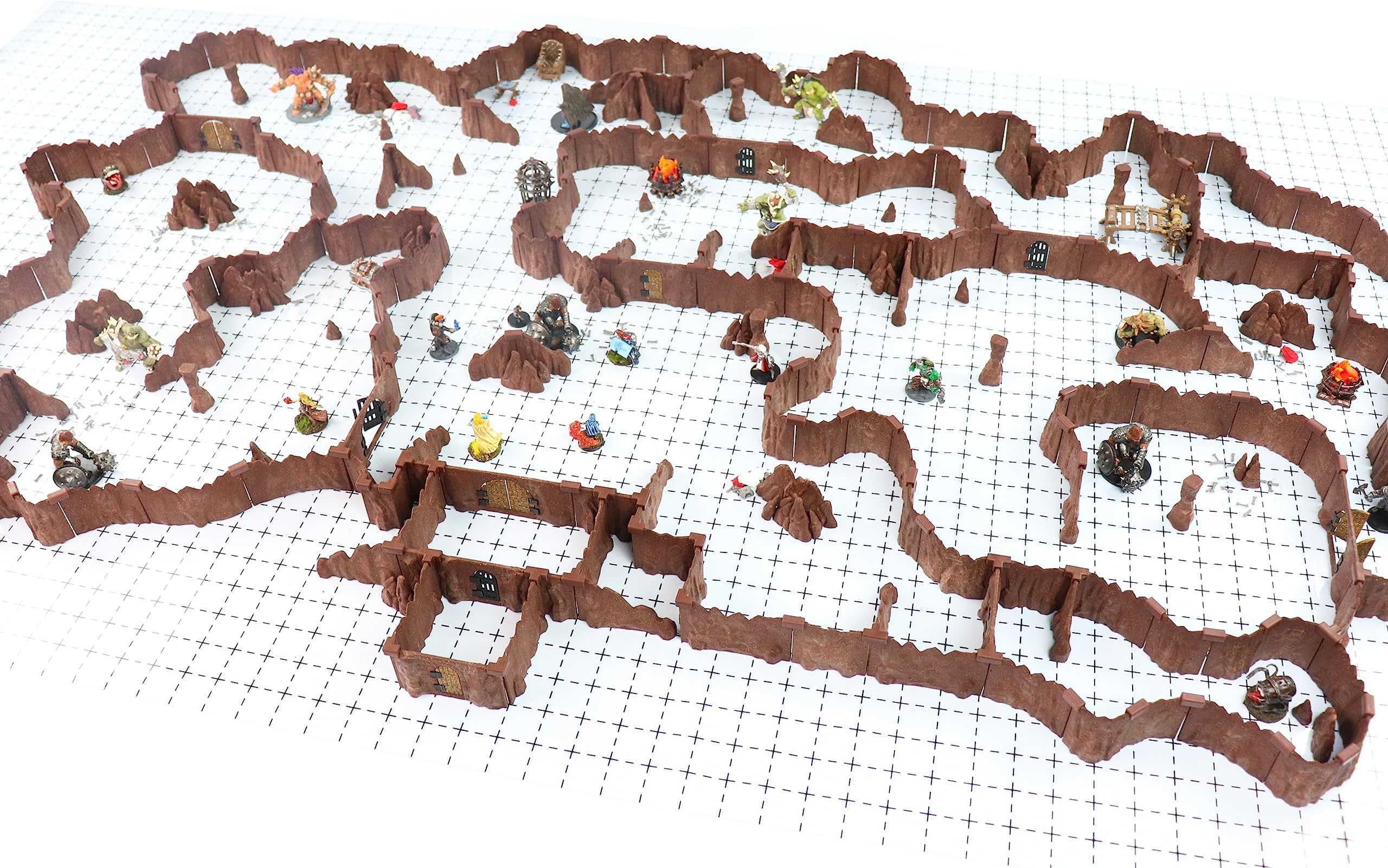 Dirt Cheap Dungeons Modular Cavern System - Ogre Set TT RPG Terrain Building for Dungeons & Dragons, Pathfinder, War Gaming, and More!