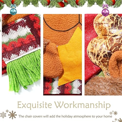 Miniatura 8 de 6 fundas protectoras extraíbles para sillas de Navidad decoración navideña para el hogar comedor cocina fiesta Papá Noel