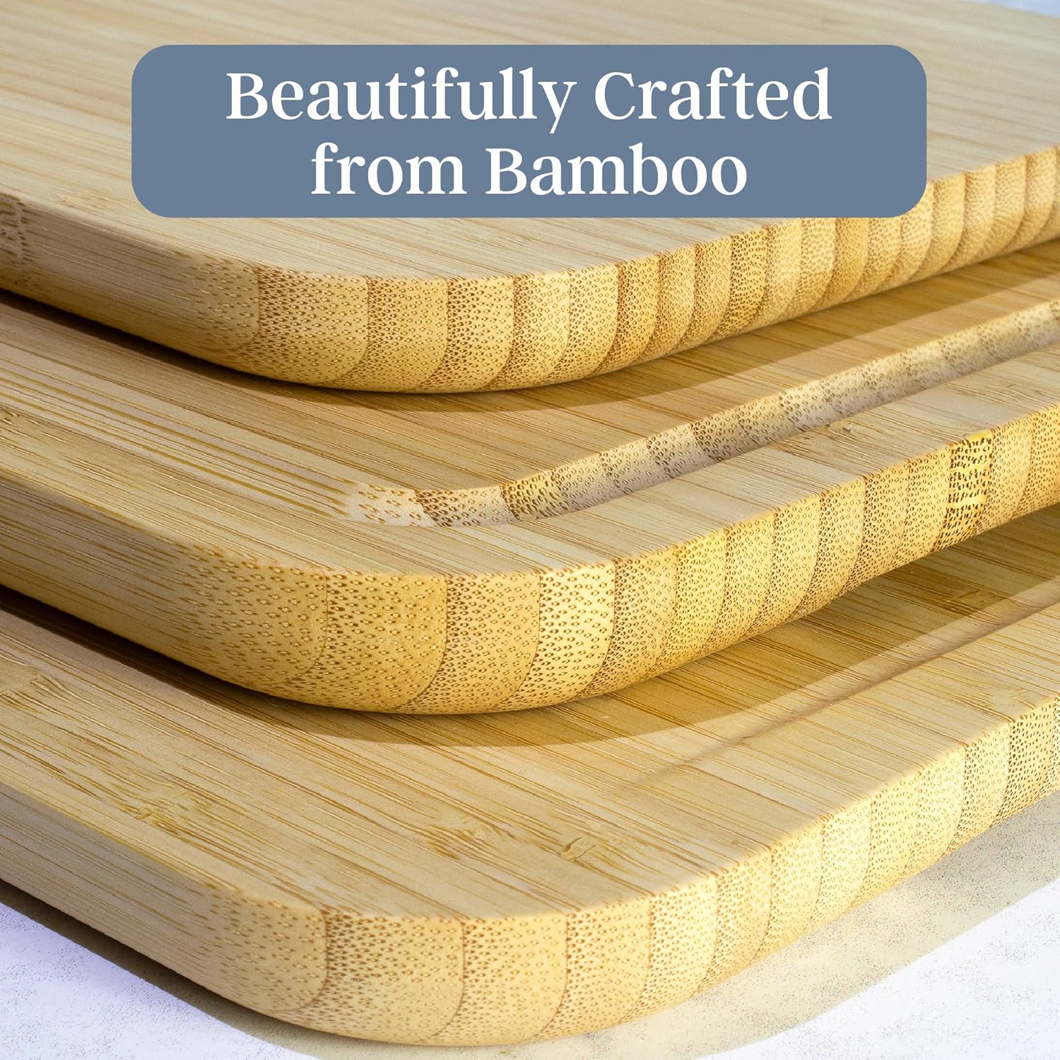 Totally Bamboo 3-Piece Bamboo Cutting Board Set – Cutting Boards for Kitchen with Juice Groove & Collection Well – Large, Medium & Small Sizes for Food Prep & Charcuterie