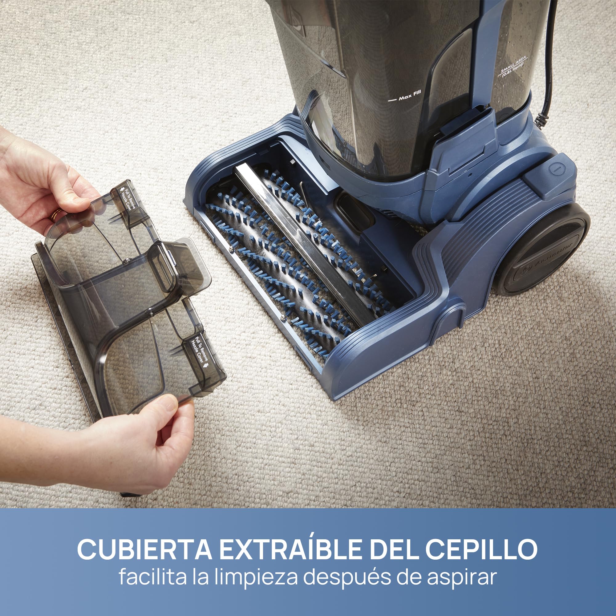 Vacmaster Limpiador de alfombras con doble rodillo de cepillo 17kpa, gran superficie de limpieza – ideal para alfombras, escaleras, tapicería y pelo de mascotas | Secado rápido, dep