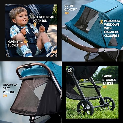 Miniatura 6 de Baby Jogger City Mini GT3 - Cochecito todo terreno con neumáticos de goma Forever Air y suspensión para todas las ruedas con hebilla magnética y