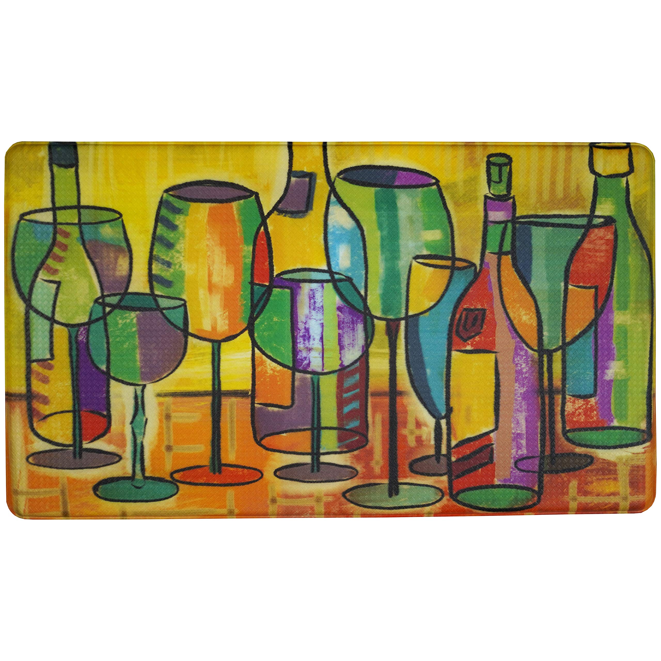 KXOArtistic Beautiful Anti Fatigue Kitchen Floor Mat - Unique Floor Mats - Pain Relief Padded Kitchen Mats - Floor Mats for in Front of Sink - Memory Foam Wine, 31"x20"