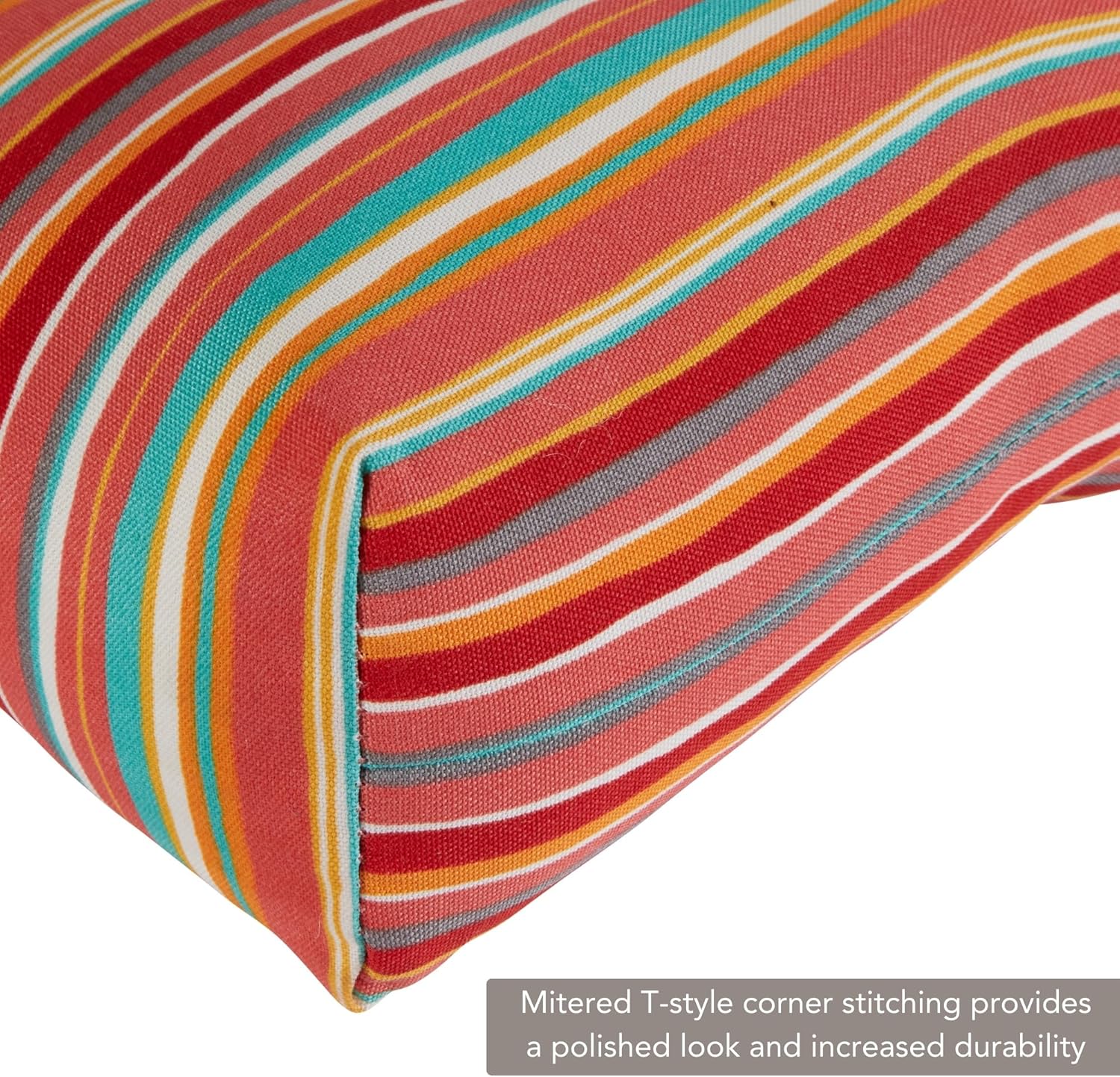 Greendale Home Fashions Outdoor 44x22-inch High Back Chair Cushions (Set of 2), Coral Stripe