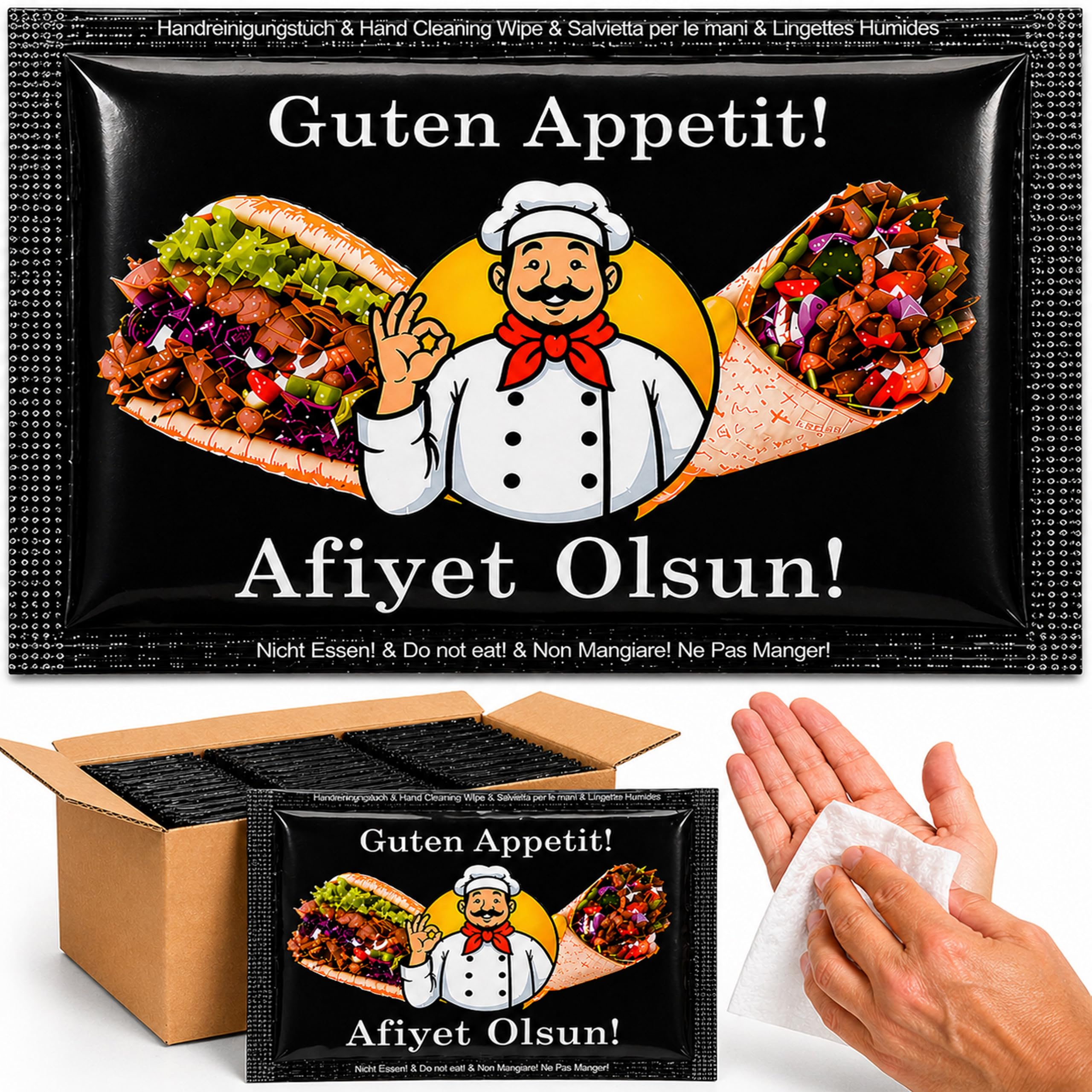 500 Stk Erfrischungstücher | Gastro Feuchttücher | Afiyet Olsun