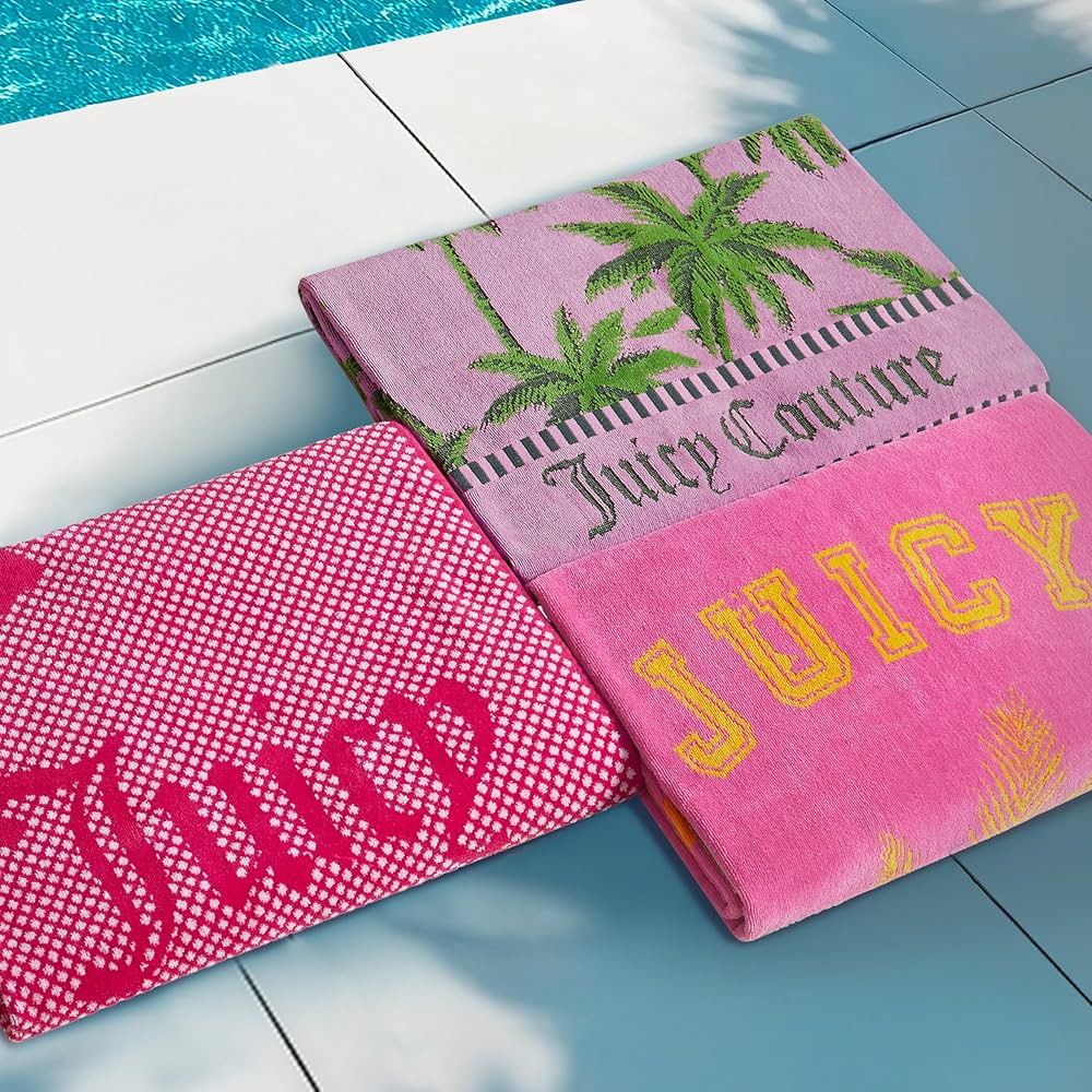juicy couture 『choose juicy 』ビーチタオル Amazon.com: Juicy Couture Pink Beachside Couture 36