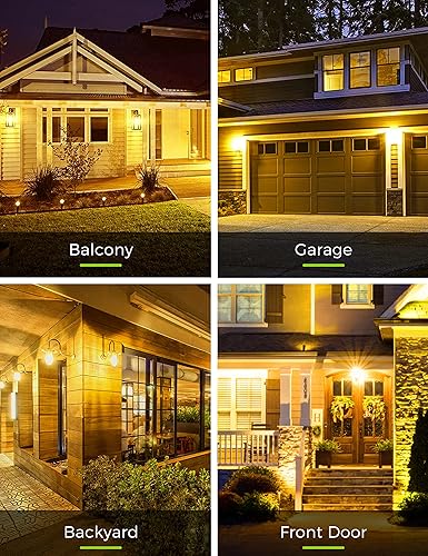 Miniatura 5 de L LOHAS LED Bombillas amarillas de insectos para exteriores, A19 de 9 W para exteriores, equivalente a 60 W, bombilla ámbar de porche de 2000 K, no