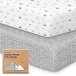 KeaBabies 2-Pack Organic Crib Sheets for Boys, Girls - 52x28 Fitted Crib Mattress Sheet Neutral, Breathable Jersey Cotton Cover for Baby Bed, Toddler Mattress, Soft & Cute Prints (Nordic)