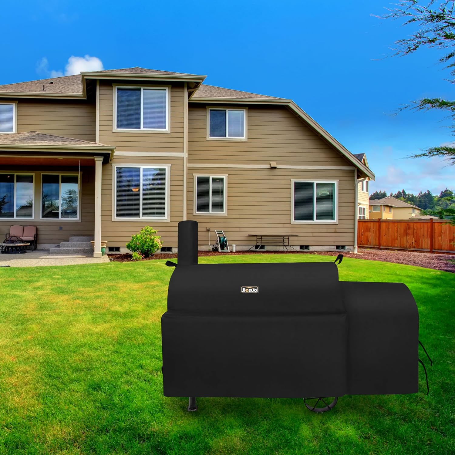 Grill Cover for Oklahoma Joe's Longhorn Offset Smoker Grill, Durable & Waterproof Oklahoma Joes Smoker Accessories - Image 6