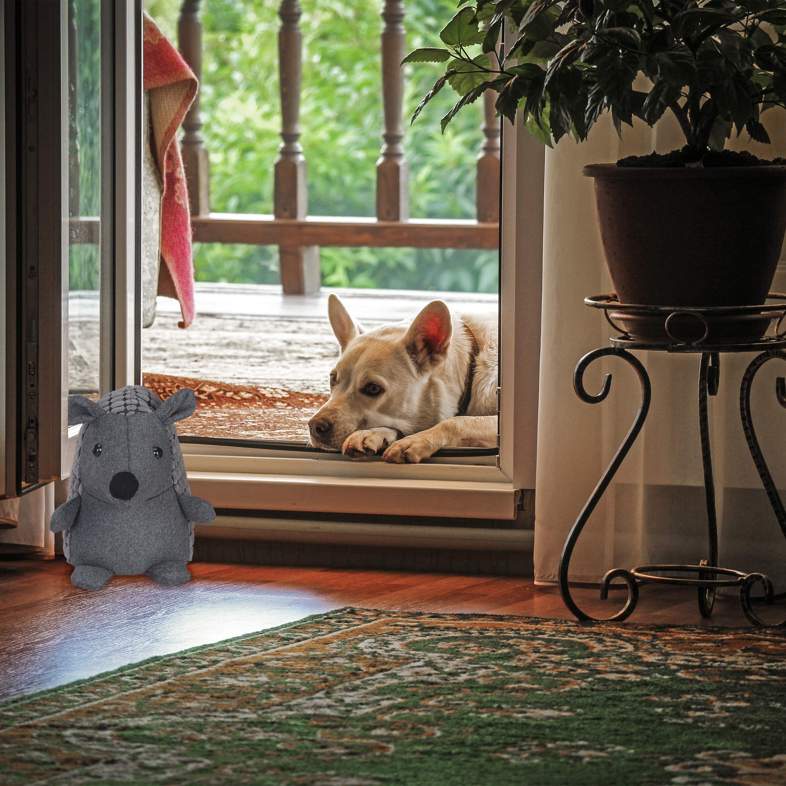 Relaxdays stoper do drzwi jeż, odbojnik wypełniony piaskiem, ciężka blokada drzwiowa, wysoki na 20 cm, ciemnoszary