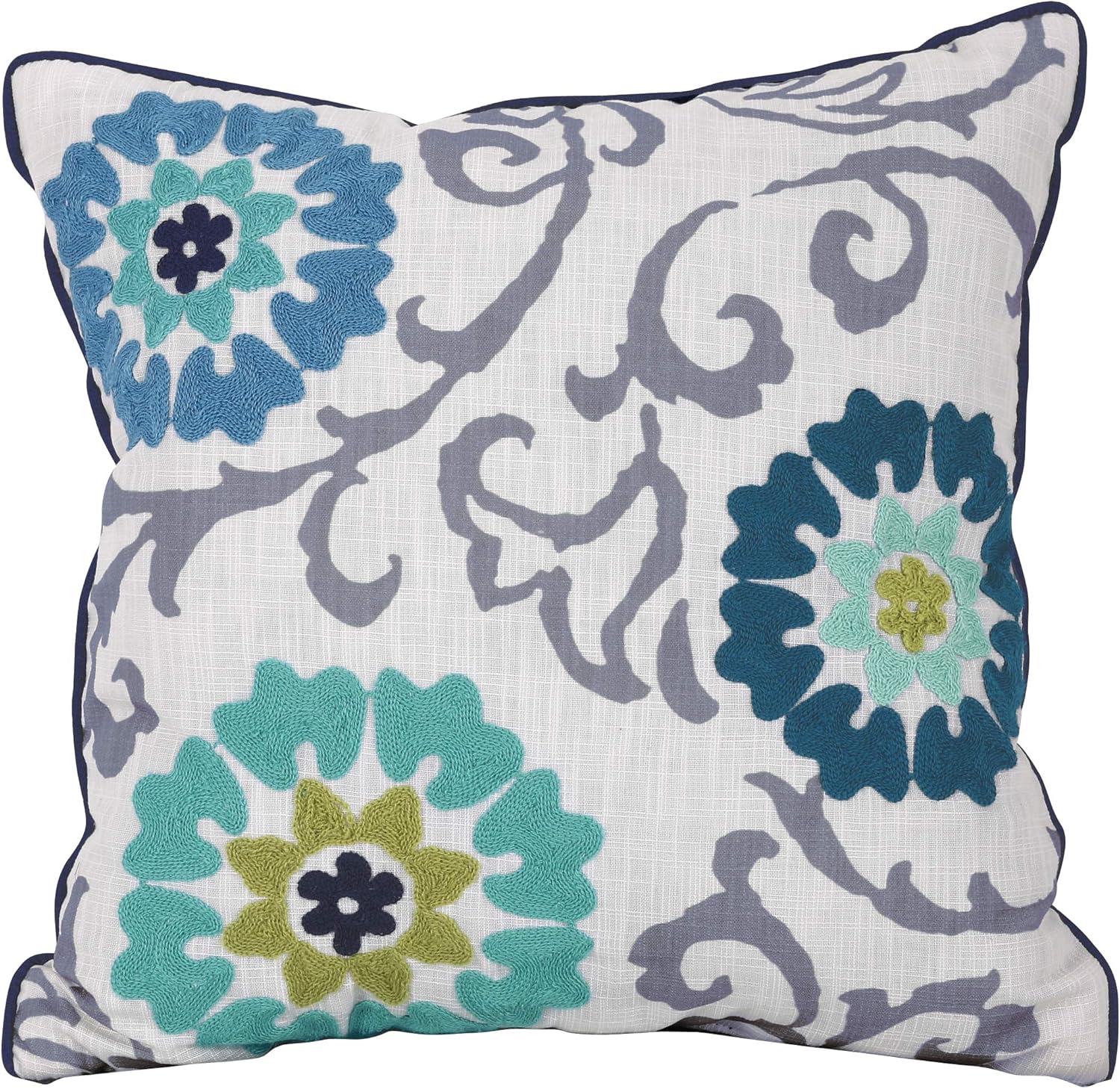 blue medallion pillow