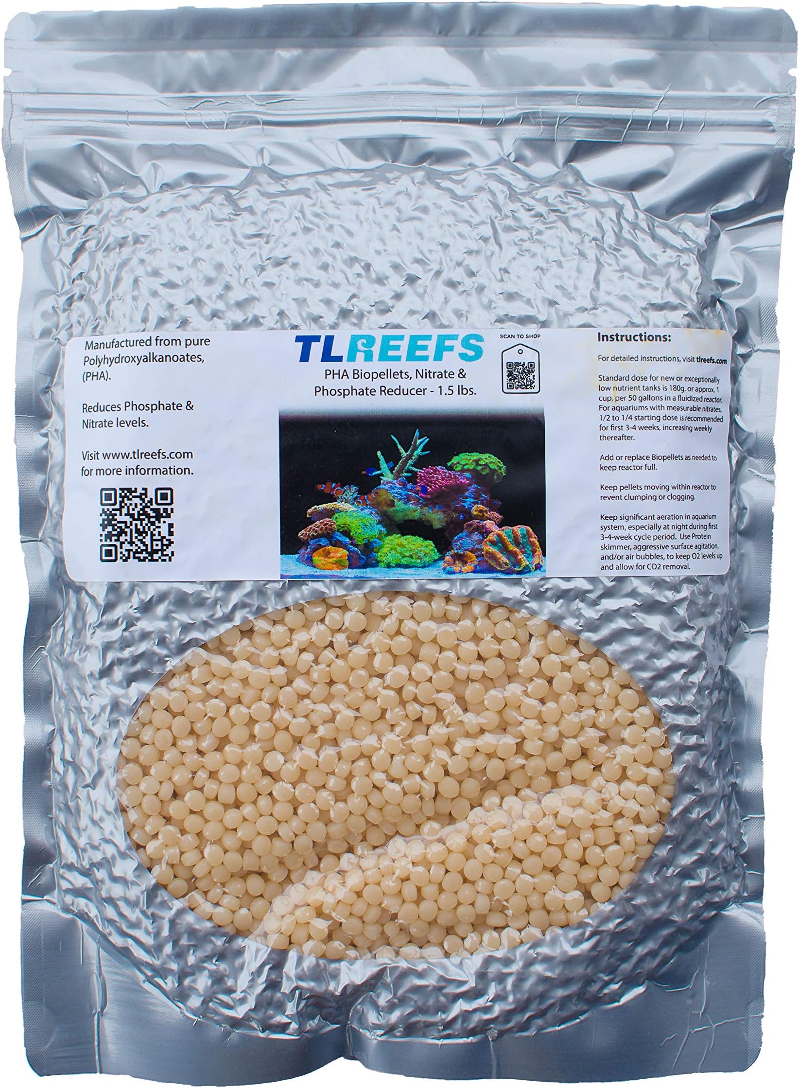 TL Reefs Premium Biopellets for Aquarium (1.5 lbs, 1000mL)