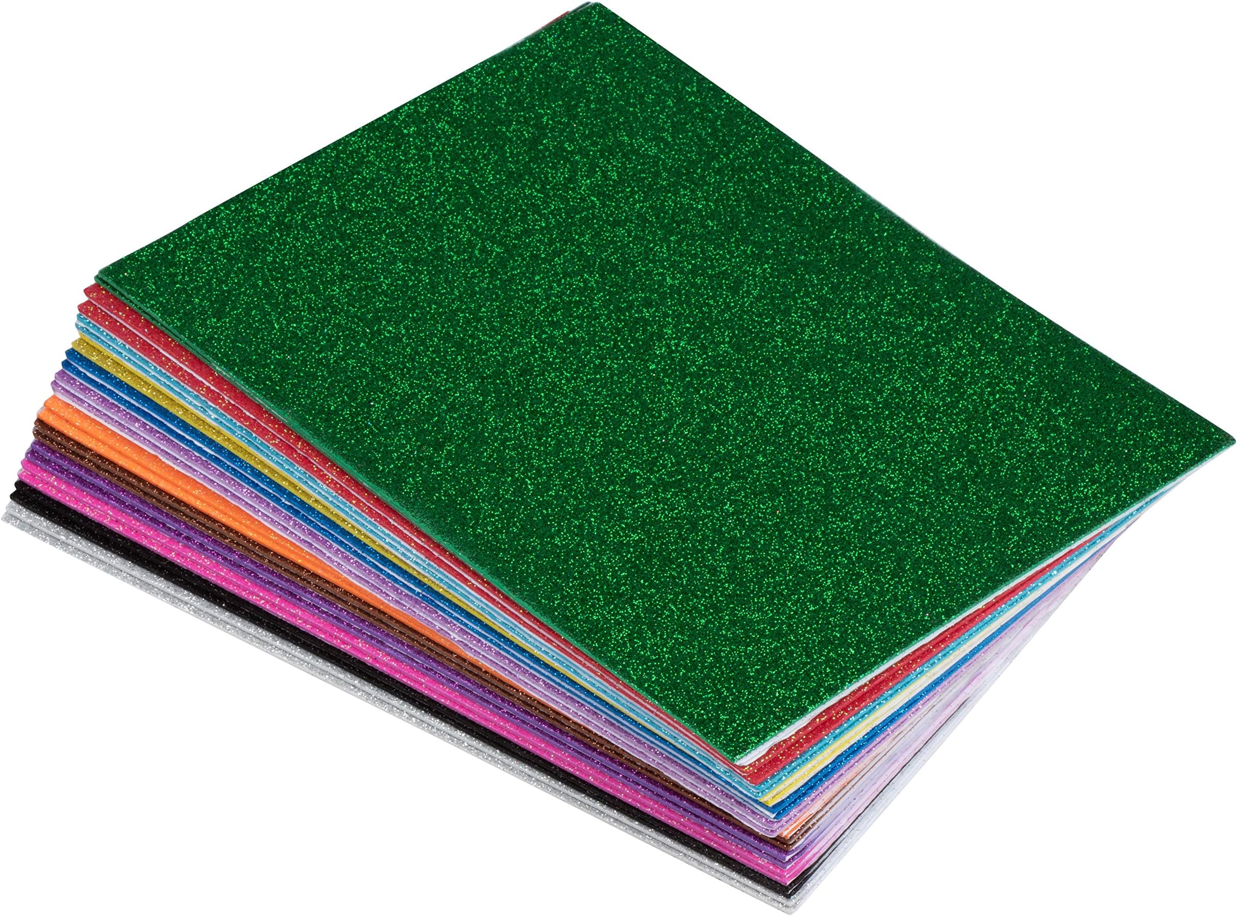 Foam Sheets - 96-Pack Adhesive Glitter Foam Sheets, Sticky Back Foamies Craft Foam Sheets for Classroom Projects, Scrapbooking, DIY Arts and Crafts, 12 Assorted Colors, 4 x 6 x 0.07 Inches