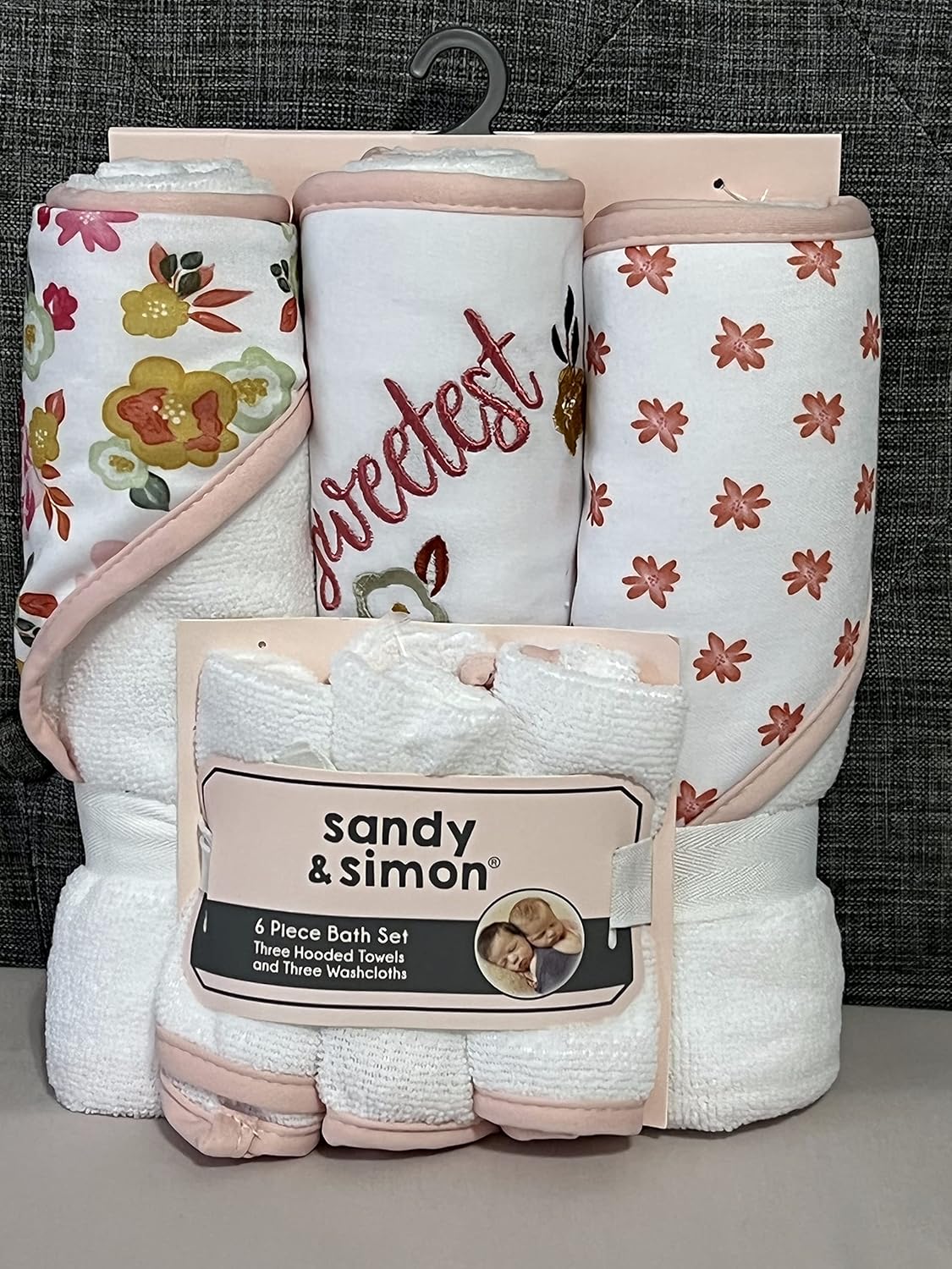 Sandy & Simon 6 Piece Bath Set Hooded Towels/Washcloths