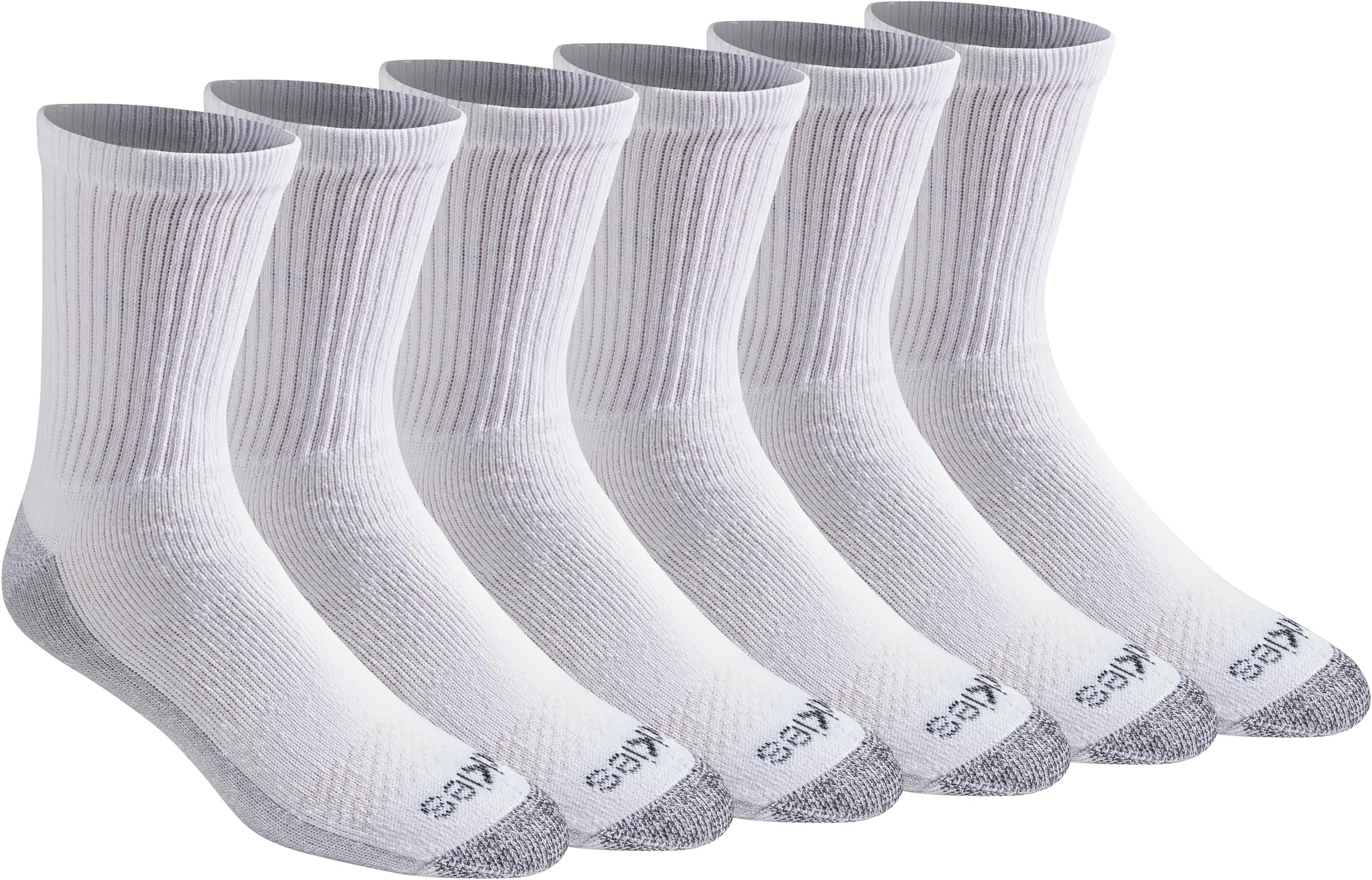 Men's Dri-Tech Mid-Crew Comfort Length Moisture Control Socks (6, 12 Pairs)