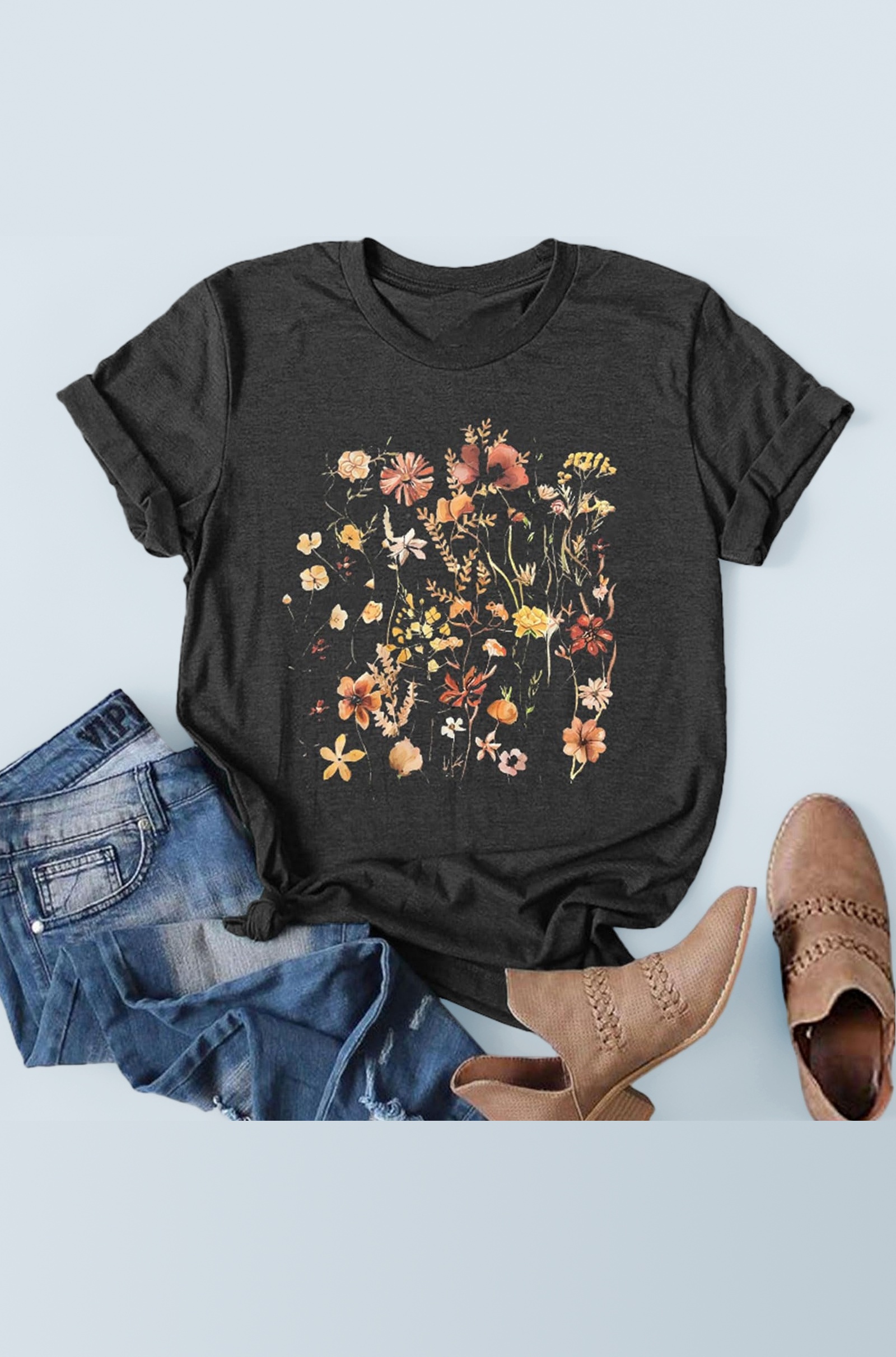 Womens Dandelion Graphic T-Shirts Teen Girls Cute Sunflower Print Casual Tee Tops