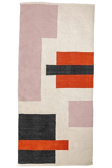 Crosswoven Rug Cotton Cut Shuttle Weave 70x150CM 1100GSM Handloom Handwoven Modern Dhurrie/Carpet for Living Room and Drawing Room | Dari | Simple Rugs | Yoga Dhurrie | Meditation Mat | Gift | Handmade Runner Rug (Multicolour)