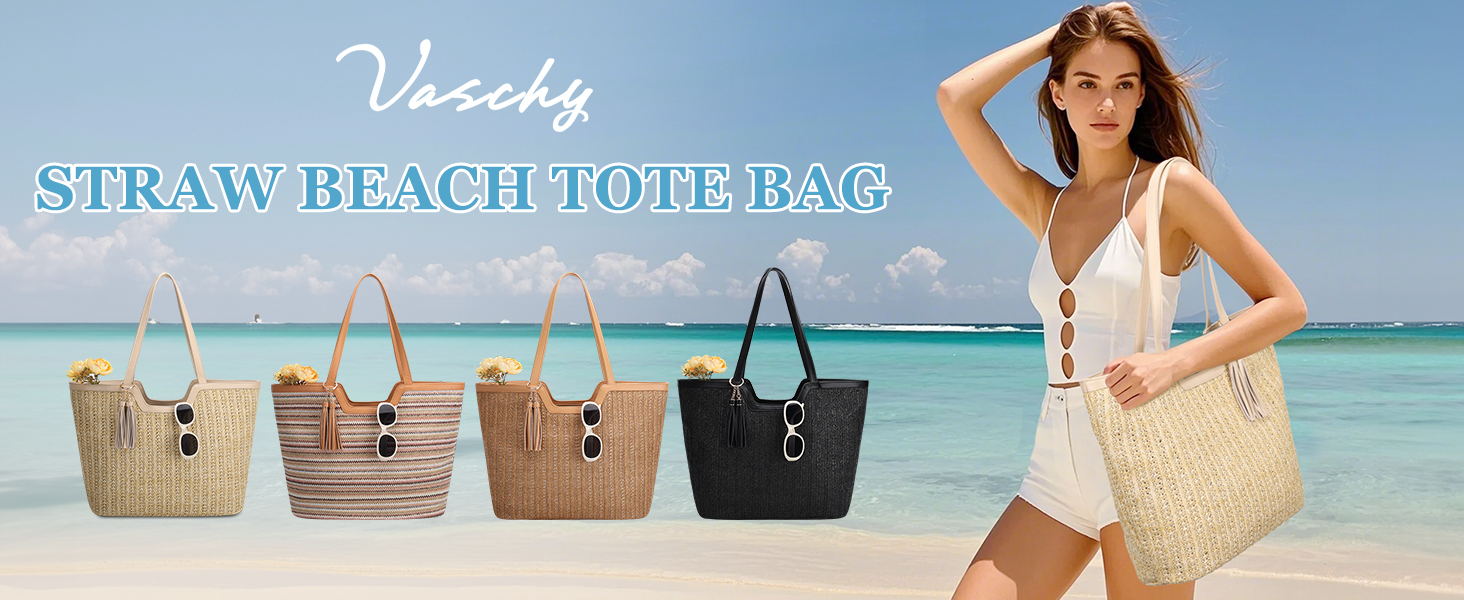 Bolso Tote de Playa Tejido para Mujer miniatura 7