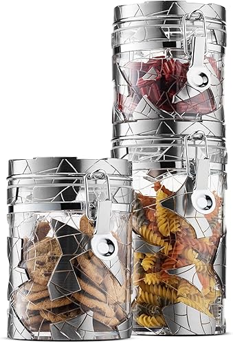 Miniatura 3 de Recipiente hermético de cocina (juego de 3)  Contenedores de almacenamiento de alimentos en tamaños de 32, 22 y 15 onzas  Organizadores de despensa