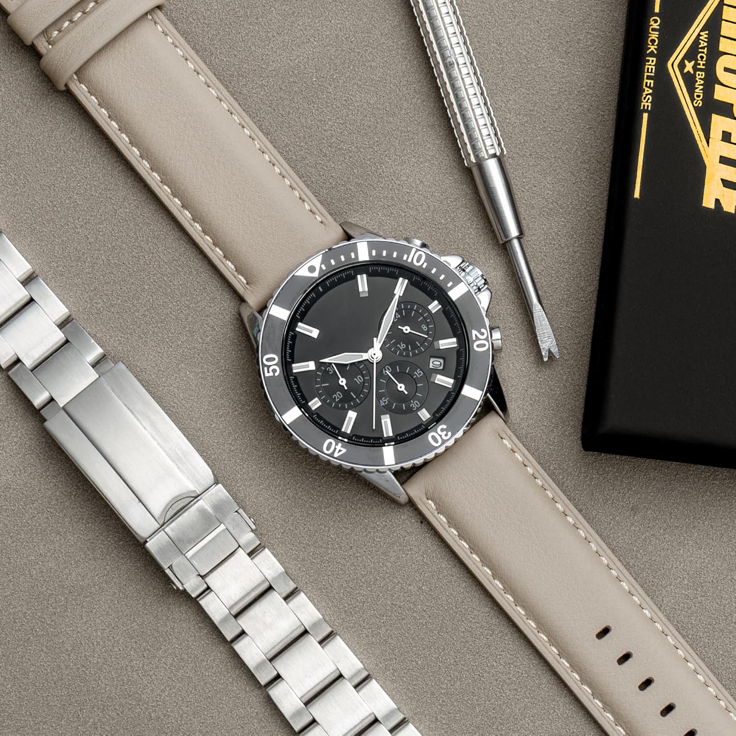 Leather Watch Band Strap Quick Release, Soft Padded Top Grain Nappa Leather Wrist band for Men Women, Choice of Width 18mm 19mm 20mm 21mm 22mm Replacement band for Watch & Smartwatch