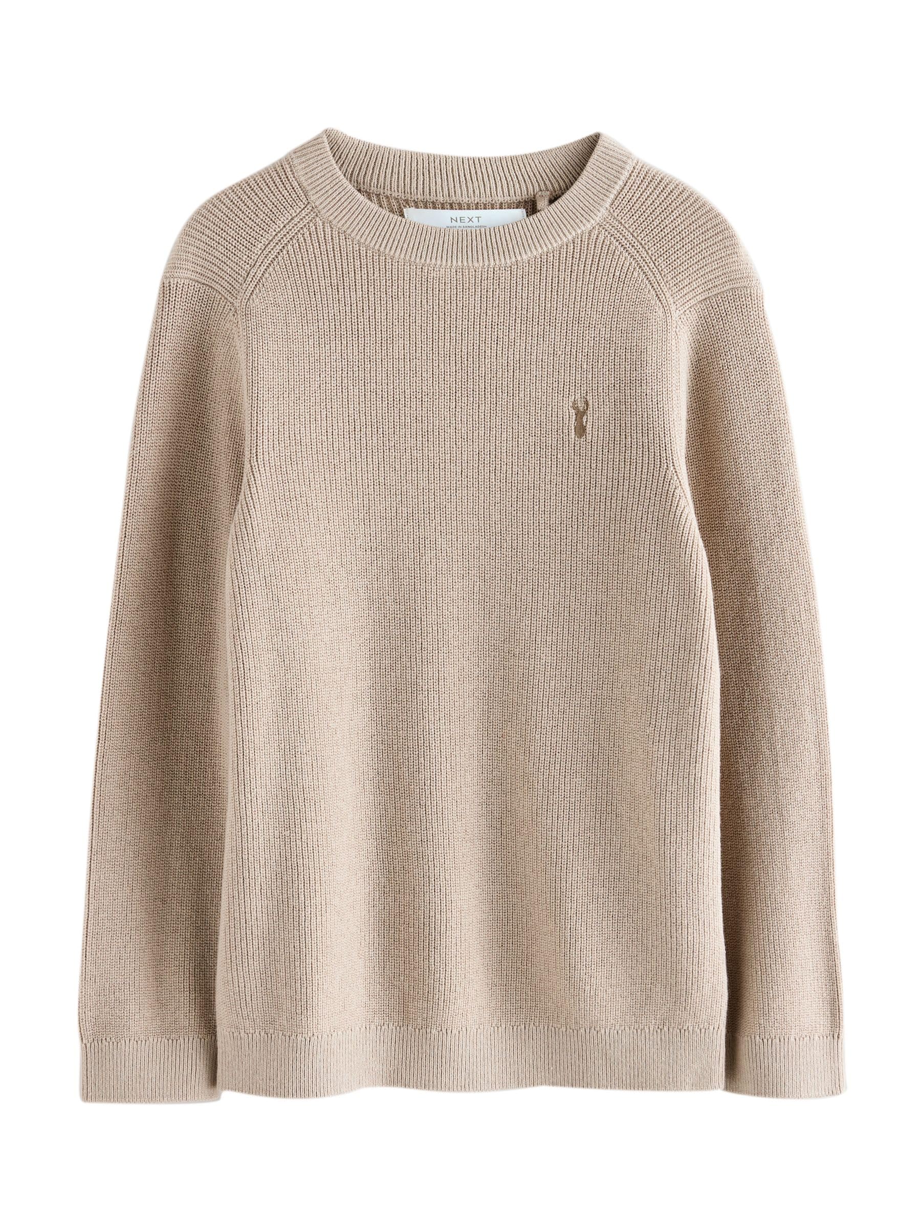 NEXT Jungen Strickpullover mit Rundhalsausschnitt und Hirsch aus Baumwolle 98-176