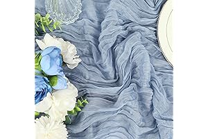 BLUETOP Dusty Blue Cheesecloth Table Runner, 10ft Boho Gauze Cheese Cloth Table...