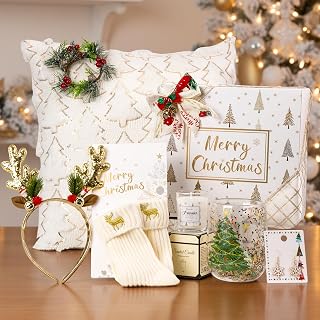 GiftAmaz Gold-White Christmas Self Care Box