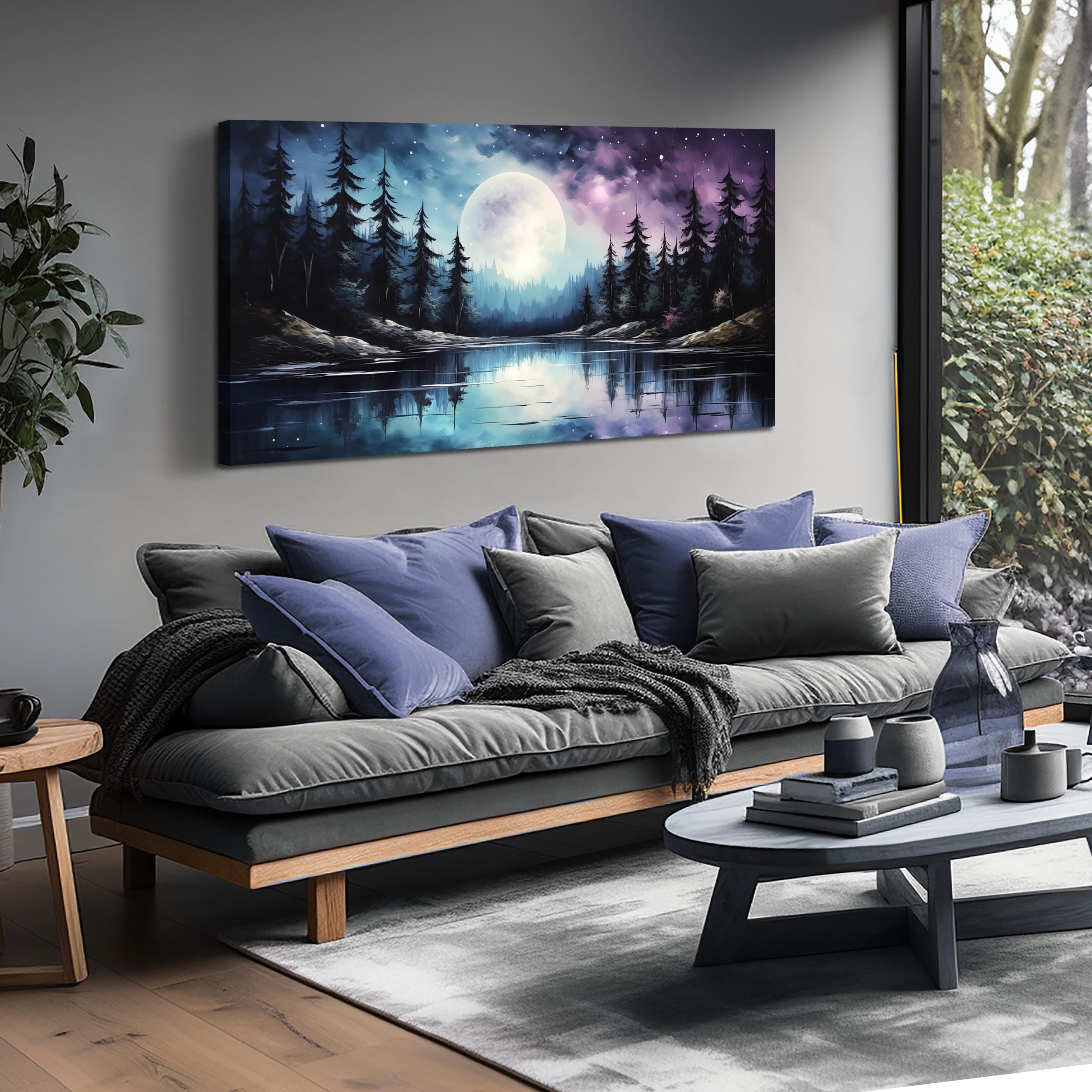 AOZEMI Large Forest Wall Art Black Wall Poster for Bedroom