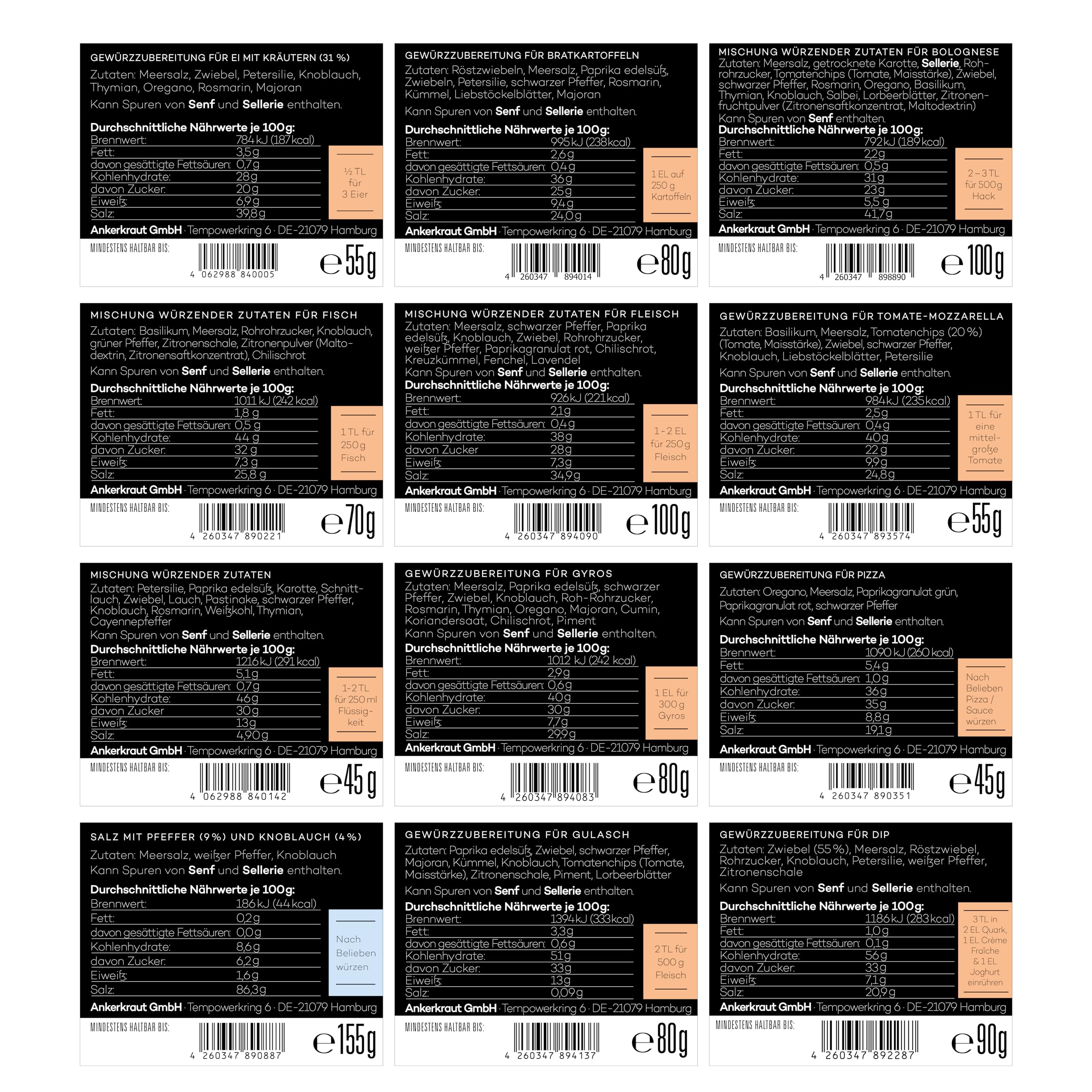 Ankerkraut Gewürz Set mit 12 Gewürzen: Best of Ankerkraut 3