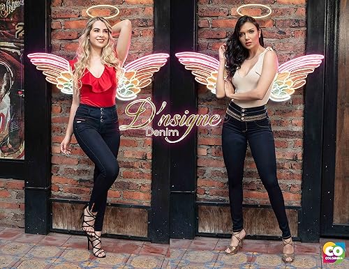 Vista 6 de Dnsigne - Pantalones de mezclilla colombianos para mujer, pantalones de levantamiento de glúteos Colombianos Levanta Cola