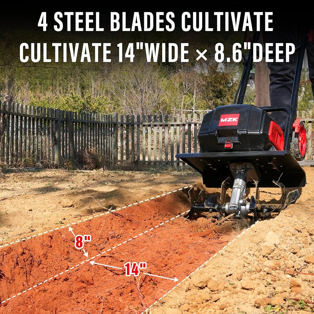 Amazon | MZK 40V 12インチ コードレス ガーデン耕うん機 幅12