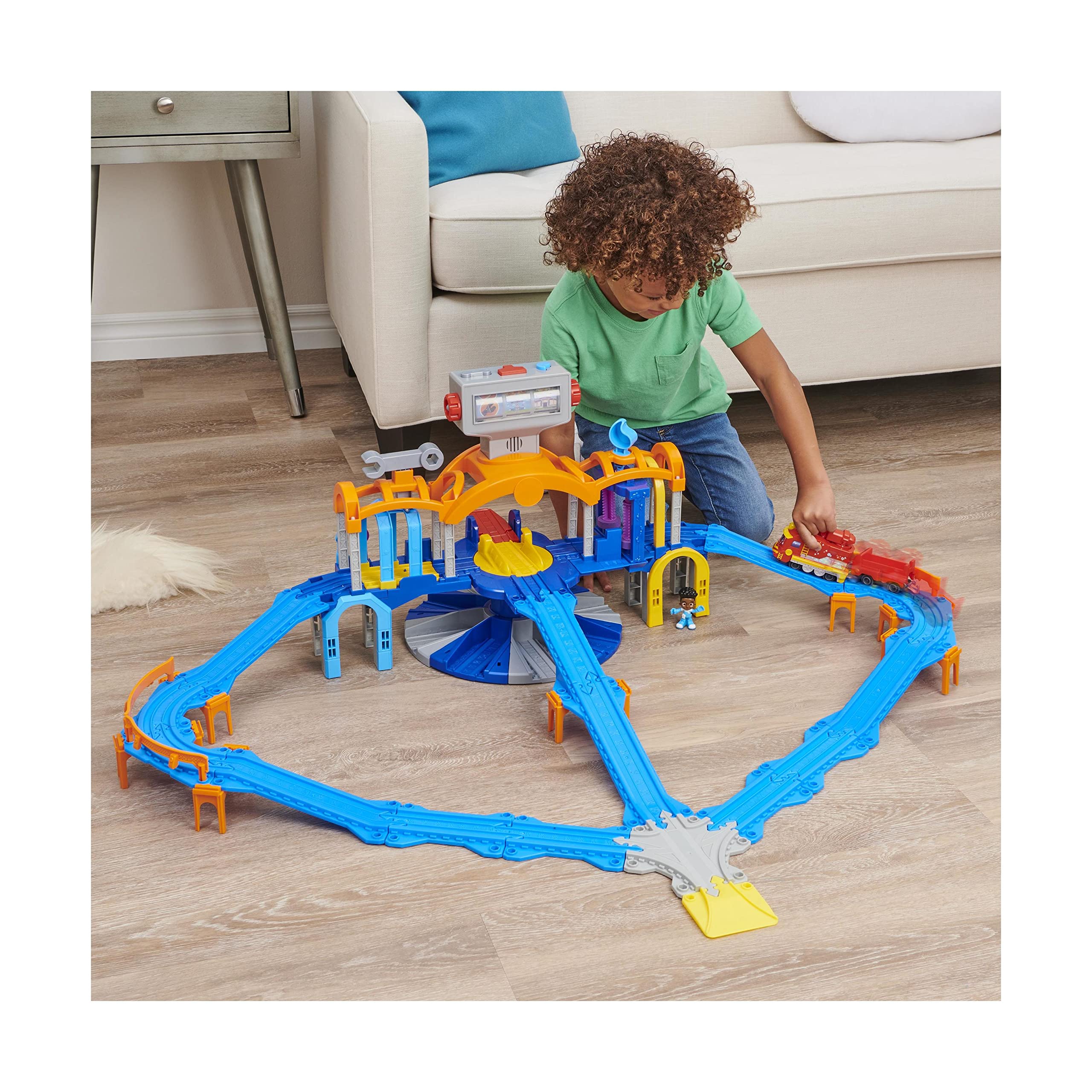 Mighty Express, La Stazione Centrale, Playset Mission Station, con Treno Esclusivo Nate, Luci e Suoni, Giocattolo per Bambini 3+