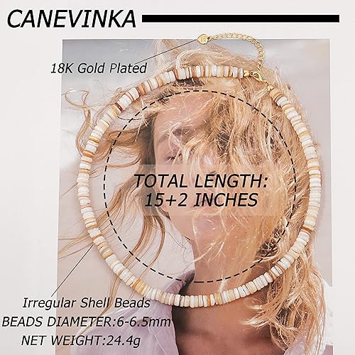 Miniatura 7 de CANEVINKA Gargantilla bohemia con cuentas chapada en oro de 18 quilates, collar con colgante de cuentas vintage, joyería hecha a mano para mujer