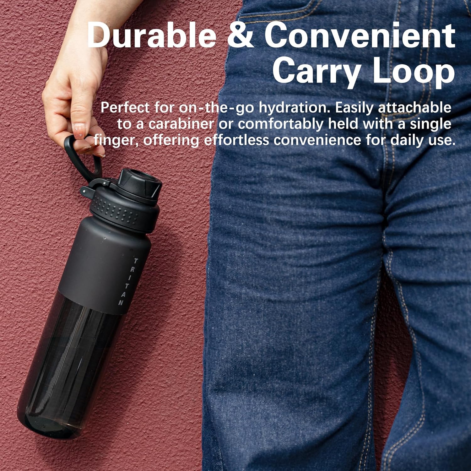 OLDLEY 32oz Frosted Clear Water Bottle, BPA-Free Tritan Plastic Reusable Water Bottle with Fast-Flow Spout Lid, Wide Mouth Leakproof Sports Drinking Bottle for Gym, School, Office, Travel,Black - Image 7