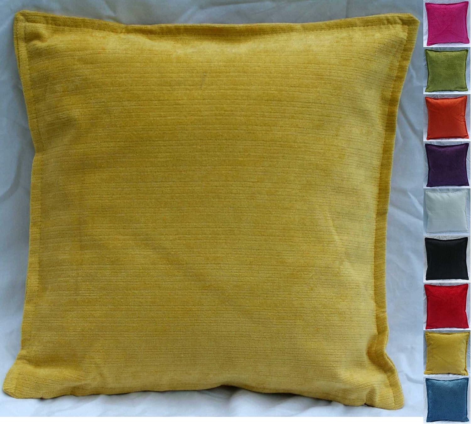 ANYA CUSHION COVERS PLAIN Chenille (Yellow, 40x40cm) Amazon.co.uk