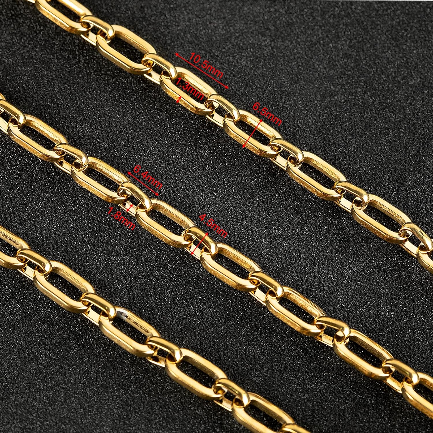 UMAOKANG Gold Plated Necklace Chains for Jewelry Making, 304 Stainless Steel Paperclip Chain Bulk with Lobster Clasps and Open Jump Rings Jewelry DIY Supplies