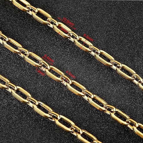 Miniatura 3 de UMAOKANG Cadenas de collar chapadas en oro para hacer joyas, cadena de clip de acero inoxidable 304 a granel con cierres de langosta y anillos