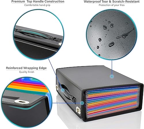 Miniatura 3 de CNK Carpetas de Archivos de Acordeón con 24 Bolsillos Organizador para Almacenamiento de Documentos en Papel Carpeta de Documentos Expandible