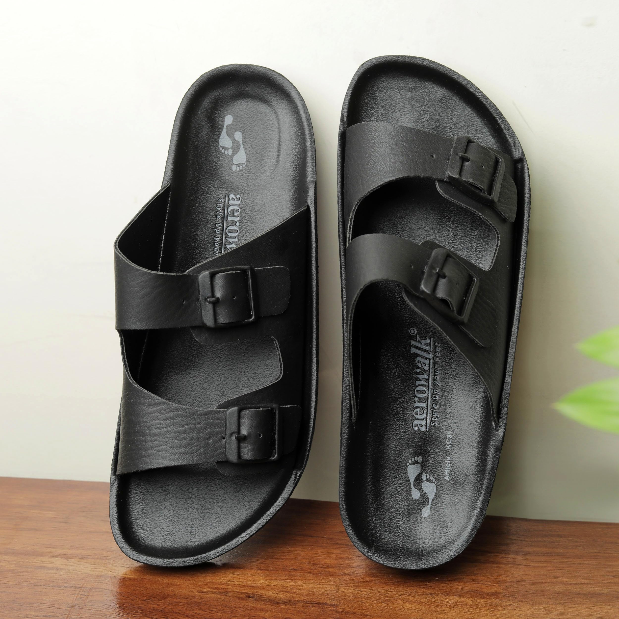 AEROWALK Stylish T-Shape Fashion Slipper for Men | Comfortable | Lightweight | Anti Skid | Casual Office Footwear (KC31) 1