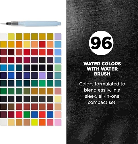 Miniatura 2 de SAKURA Koi Studio XNCW-96N - Juego de pintura de acuarela, 96 colores de pastel con pincel de agua