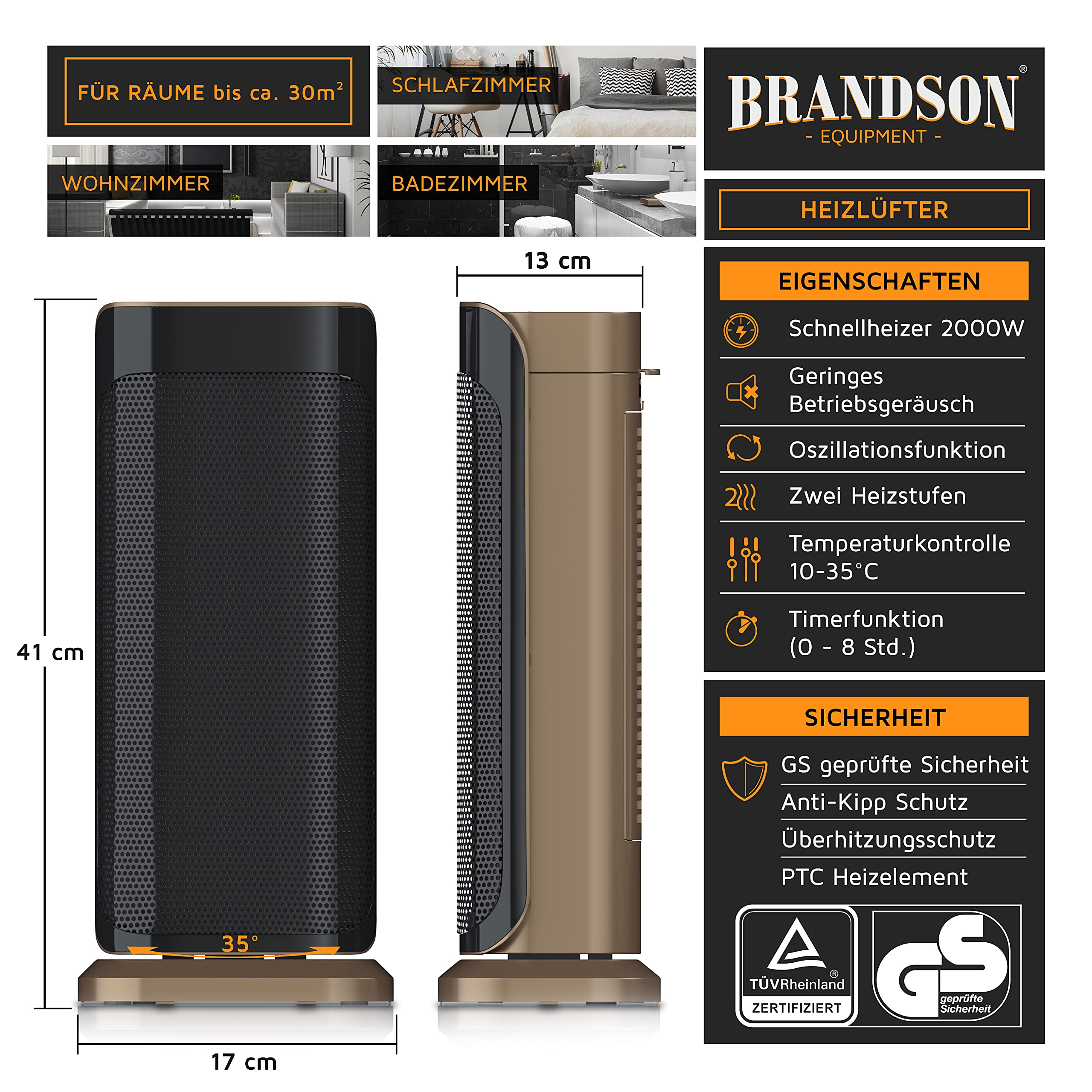 Brandson Ventilatorkachel Met Afstandsbediening Keramische Badkamer Energiebesparend Stil Snelverwarming Oscillatiefunctie 2x Warmtestanden Timer Verwarming 1250430063 Brandson Ventilatorkachel Met Afstandsbediening Keramische Badkamer Energiebesparend Stil Snelverwarming Oscillatiefunctie 2x Warmtestanden Timer Verwarming 1250430063