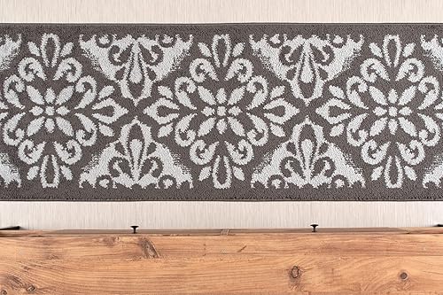 Miniatura 4 de Alfombra Mahal moderna antideslizante de longitud personalizada, para entrada, pasillo, cocina, lavandería, 26 pulgadas x 7 pies, color gris
