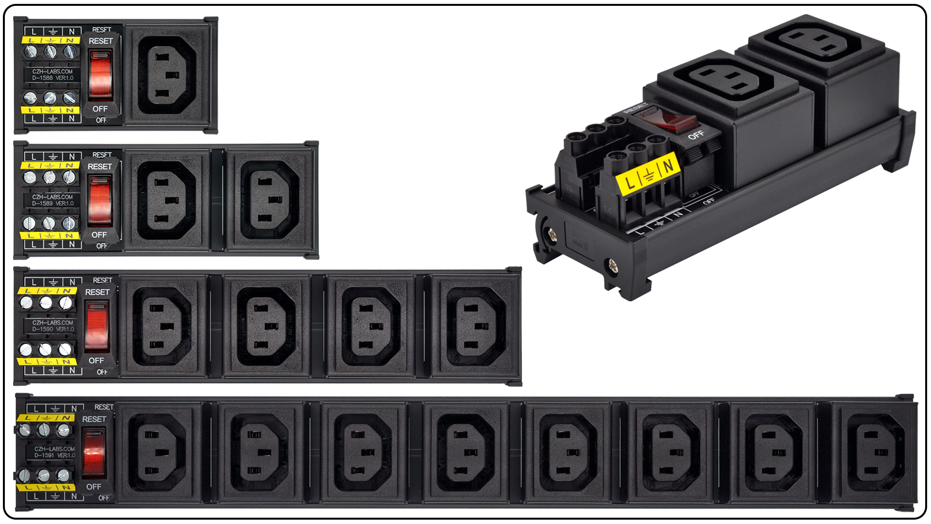 120V NEMA 5-15R Receptacle DIN Rail Mount Circuit Breaker DIN Rail ...