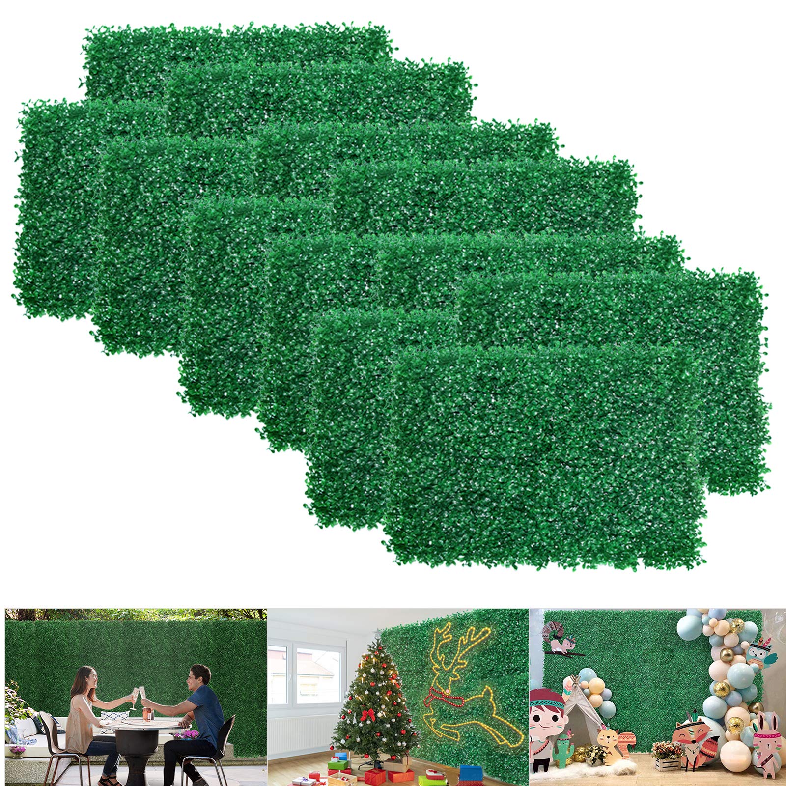 Photo 1 of 24pcs Boxwood Panel - 24"x16" Artificial Faux Hedge Plant for 62 SQ Feet Per Boxwood Hedge Set