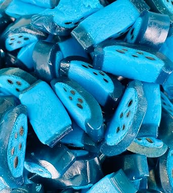 Blue Raspberry Liquorice Slices, 400g, Retro Sweets, Resealable Pouch