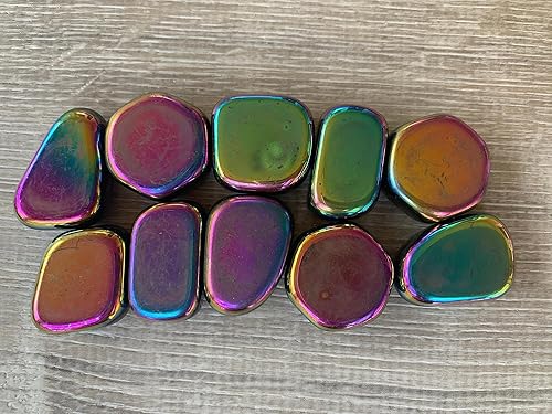 Miniatura 4 de GAF TREASURES Piedras pulidas de hematita magnética arcoíris de 12 libra, piedra preciosa magnética de hematita natural pulida, cristales curativos