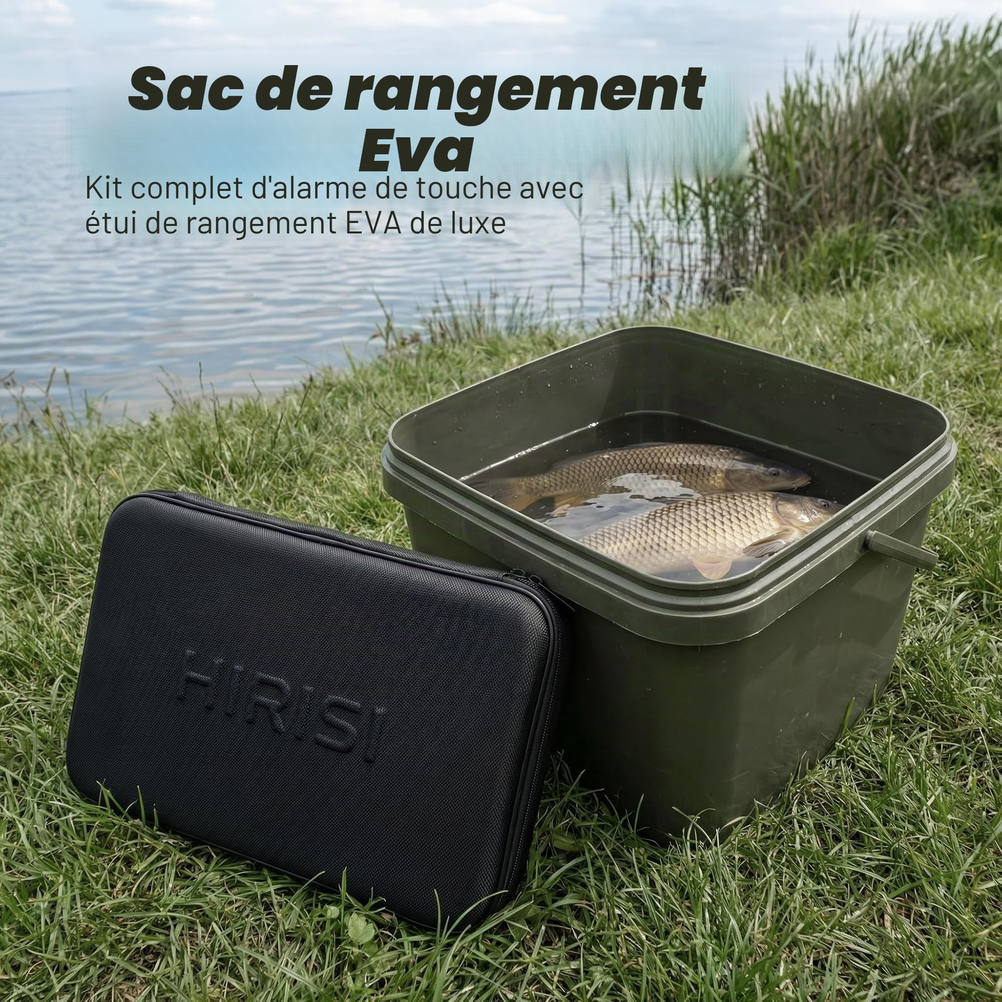 Hirisi Tackle Kit Alarme de Touche étanche sans Fil pour pêche à la Carpe avec Barre d'oreille 200 m