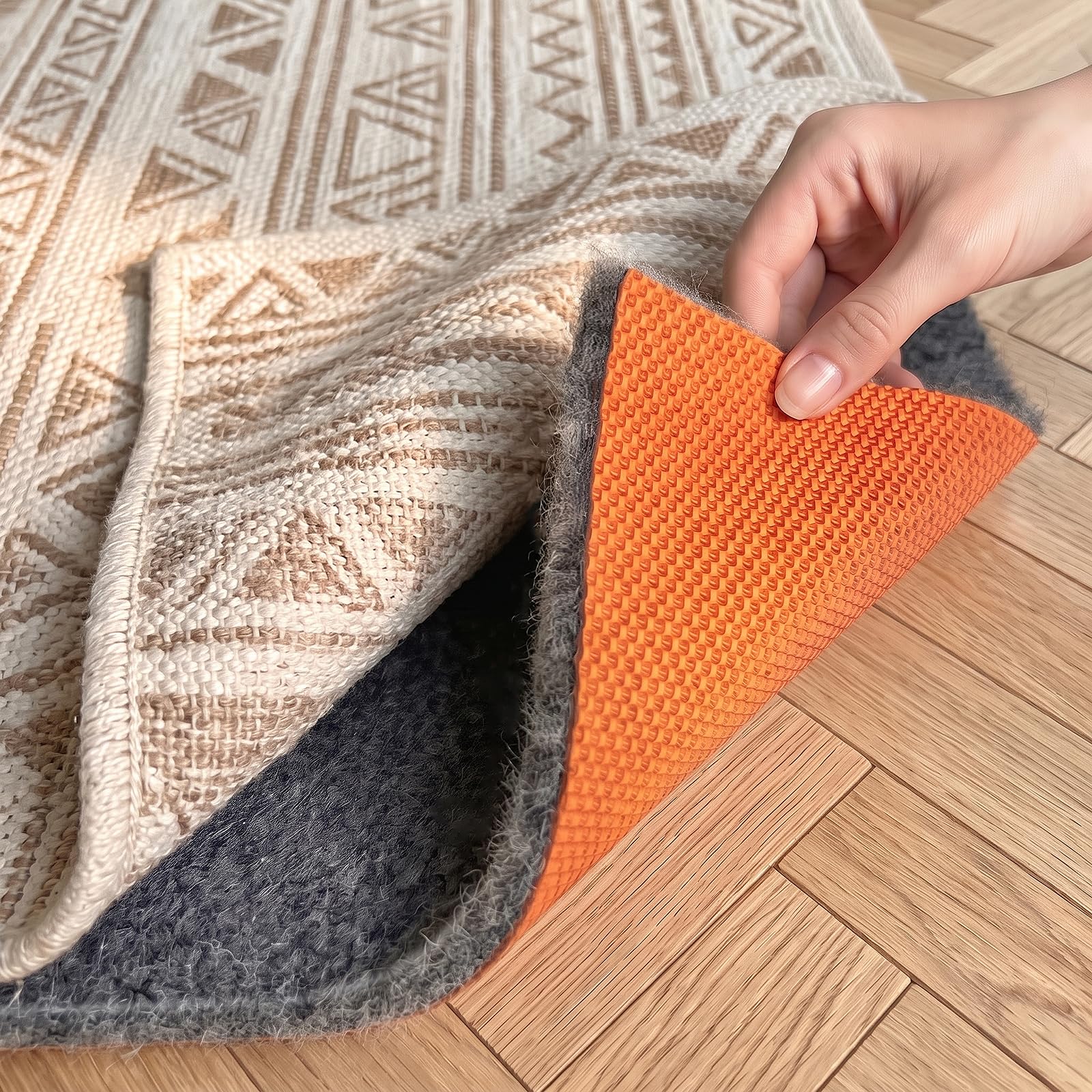 Rug Pad 6 x 9 Ft Non-Slip, Felt and Natural Rubber Backing, 1/4" Thick, Cushioned Gripper Pads, Keep Rugs in Place, Carpet Runners, Protective Padding Under Area Rugs, Hardwood Floors Protection