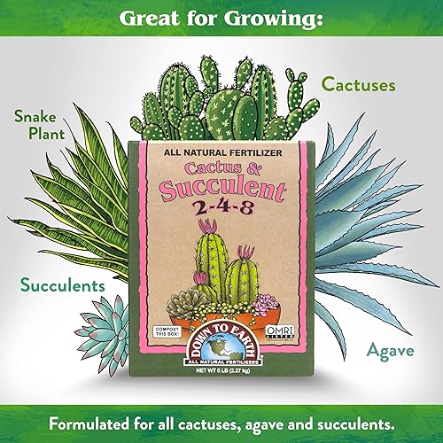 Miniatura 3 de Down to Earth - Mini caja de fertilizante natural de cactus y suculentas 2-4-8, 1 libra